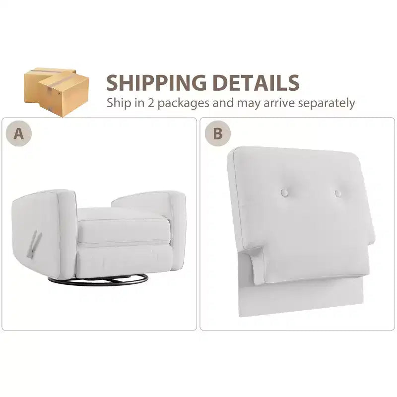 Fauteuil inclinable GustoWave, Fauteuil à bascule pivotant à 360° pour adultes avec dossier et repose-pieds réglables, Fauteuil confortable en velours côtelé, Rose
