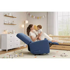 Fauteuil inclinable GustoWave, Fauteuil à bascule pivotant à 360° pour adultes avec dossier et repose-pieds réglables, Fauteuil confortable en velours côtelé, Rose