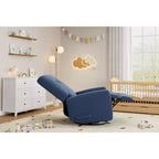 Fauteuil inclinable GustoWave, Fauteuil à bascule pivotant à 360° pour adultes avec dossier et repose-pieds réglables, Fauteuil confortable en velours côtelé, Rose