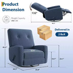 Fauteuil inclinable GustoWave, Fauteuil à bascule pivotant à 360° pour adultes avec dossier et repose-pieds réglables, Fauteuil confortable en velours côtelé, Rose
