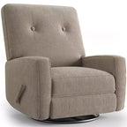 Fauteuil inclinable GustoWave, Fauteuil à bascule pivotant à 360° pour adultes avec dossier et repose-pieds réglables, Fauteuil confortable en velours côtelé, Rose