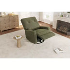 Fauteuil inclinable GustoWave, Fauteuil à bascule pivotant à 360° pour adultes avec dossier et repose-pieds réglables, Fauteuil confortable en velours côtelé, Rose