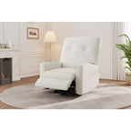 Fauteuil inclinable GustoWave, Fauteuil à bascule pivotant à 360° pour adultes avec dossier et repose-pieds réglables, Fauteuil confortable en velours côtelé, Rose