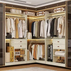 Système d'organisation de placard Besiost 40 pouces avec tiroirs, armoire autoportante avec tringles de suspension