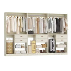 Système d'organisation de placard Besiost 40 pouces avec tiroirs, armoire autoportante avec tringles de suspension