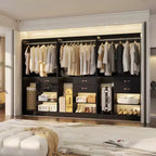 Système d'organisation de placard Besiost 40 pouces avec tiroirs, armoire autoportante avec tringles de suspension