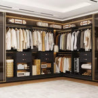 Système d'organisation de placard Besiost 40 pouces avec tiroirs, armoire autoportante avec tringles de suspension