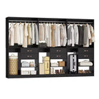 Système d'organisation de placard Besiost 40 pouces avec tiroirs, armoire autoportante avec tringles de suspension