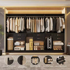 Système d'organisation de placard Besiost 40 pouces avec tiroirs, armoire autoportante avec tringles de suspension