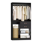 Système d'organisation de placard Besiost 40 pouces avec tiroirs, armoire autoportante avec tringles de suspension