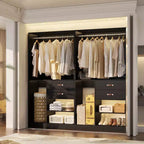 Système d'organisation de placard Besiost 40 pouces avec tiroirs, armoire autoportante avec tringles de suspension