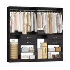 Système d'organisation de placard Besiost 40 pouces avec tiroirs, armoire autoportante avec tringles de suspension
