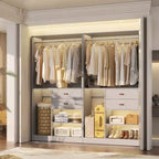 Système d'organisation de placard Besiost 40 pouces avec tiroirs, armoire autoportante avec tringles de suspension