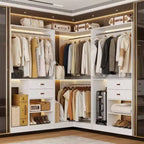 Système d'organisation de placard Besiost 40 pouces avec tiroirs, armoire autoportante avec tringles de suspension
