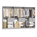 Système d'organisation de placard Besiost 40 pouces avec tiroirs, armoire autoportante avec tringles de suspension
