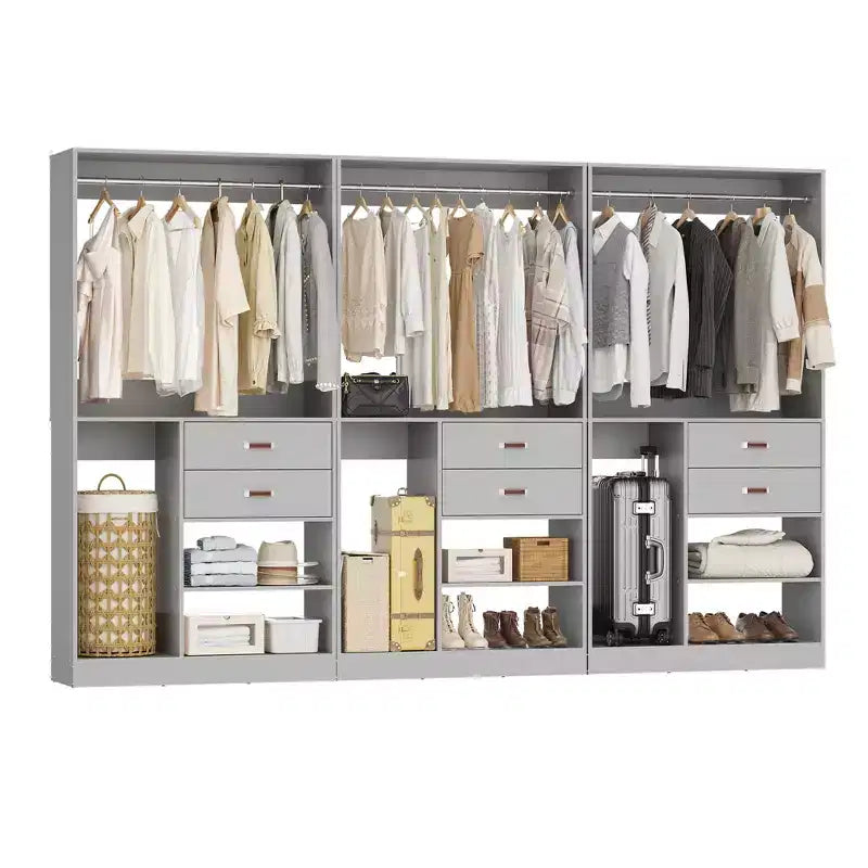 Système d'organisation de placard Besiost 40 pouces avec tiroirs, armoire autoportante avec tringles de suspension