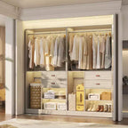 Système d'organisation de placard Besiost 40 pouces avec tiroirs, armoire autoportante avec tringles de suspension