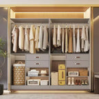 Système d'organisation de placard Besiost 40 pouces avec tiroirs, armoire autoportante avec tringles de suspension