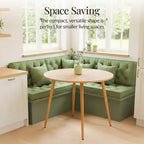 Table de salle à manger ronde moderne du milieu du siècle Best Choice Products, 35,5 po, dinette pour la maison ou la cuisine avec pieds en acier au fini bois