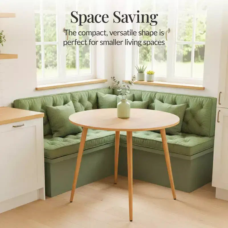 Table de salle à manger ronde moderne du milieu du siècle Best Choice Products, 35,5 po, dinette pour la maison ou la cuisine avec pieds en acier au fini bois