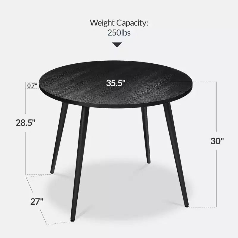 Table de salle à manger ronde moderne du milieu du siècle Best Choice Products, 35,5 po, dinette pour la maison ou la cuisine avec pieds en acier au fini bois