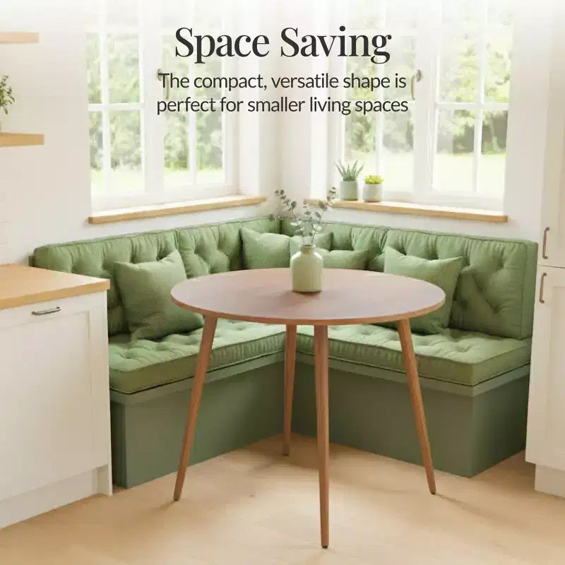 Table de salle à manger ronde moderne du milieu du siècle Best Choice Products, 35,5 po, dinette pour la maison ou la cuisine avec pieds en acier au fini bois