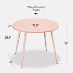 Table de salle à manger ronde moderne du milieu du siècle Best Choice Products, 35,5 po, dinette pour la maison ou la cuisine avec pieds en acier au fini bois
