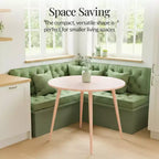 Table de salle à manger ronde moderne du milieu du siècle Best Choice Products, 35,5 po, dinette pour la maison ou la cuisine avec pieds en acier au fini bois