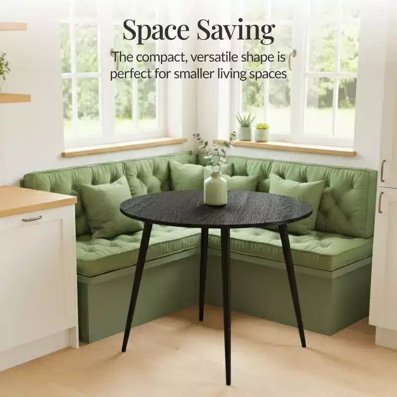 Table de salle à manger ronde moderne du milieu du siècle Best Choice Products, 35,5 po, dinette pour la maison ou la cuisine avec pieds en acier au fini bois