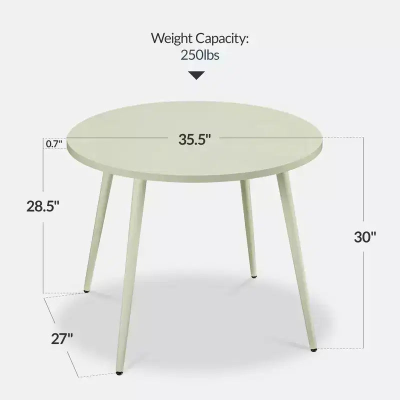 Table de salle à manger ronde moderne du milieu du siècle Best Choice Products, 35,5 po, dinette pour la maison ou la cuisine avec pieds en acier au fini bois