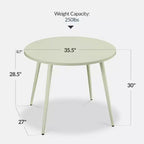 Table de salle à manger ronde moderne du milieu du siècle Best Choice Products, 35,5 po, dinette pour la maison ou la cuisine avec pieds en acier au fini bois