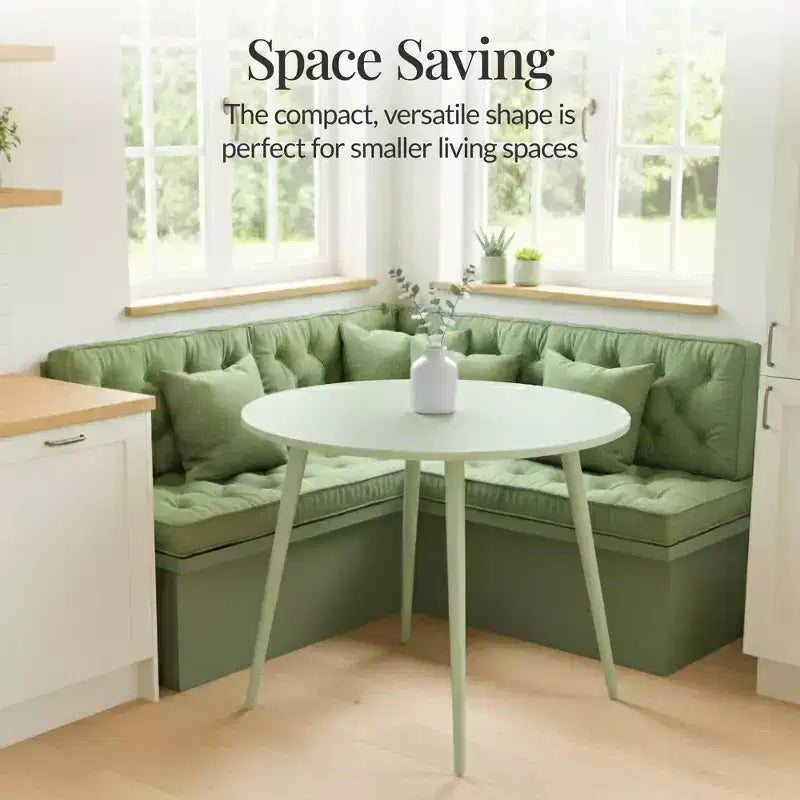 Table de salle à manger ronde moderne du milieu du siècle Best Choice Products, 35,5 po, dinette pour la maison ou la cuisine avec pieds en acier au fini bois