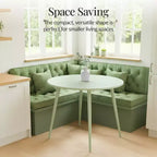 Table de salle à manger ronde moderne du milieu du siècle Best Choice Products, 35,5 po, dinette pour la maison ou la cuisine avec pieds en acier au fini bois