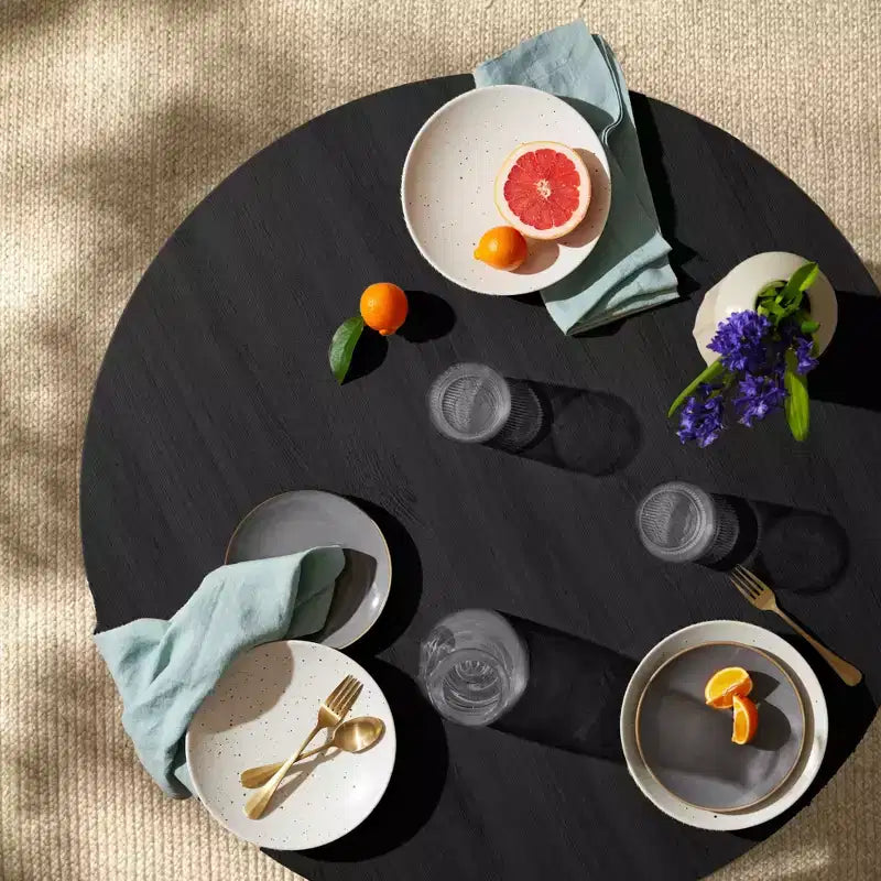 Table de salle à manger ronde moderne du milieu du siècle Best Choice Products, 35,5 po, dinette pour la maison ou la cuisine avec pieds en acier au fini bois