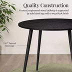 Table de salle à manger ronde moderne du milieu du siècle Best Choice Products, 35,5 po, dinette pour la maison ou la cuisine avec pieds en acier au fini bois