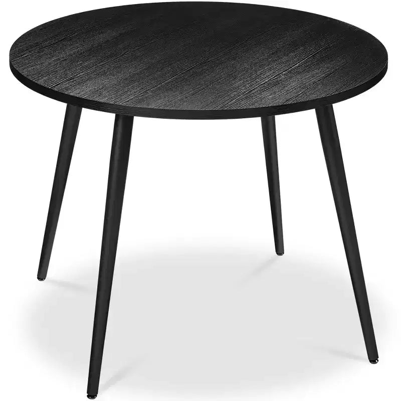 Table de salle à manger ronde moderne du milieu du siècle Best Choice Products, 35,5 po, dinette pour la maison ou la cuisine avec pieds en acier au fini bois