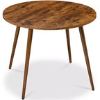 Table de salle à manger ronde moderne du milieu du siècle Best Choice Products, 35,5 po, dinette pour la maison ou la cuisine avec pieds en acier au fini bois