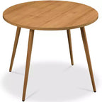 Table de salle à manger ronde moderne du milieu du siècle Best Choice Products, 35,5 po, dinette pour la maison ou la cuisine avec pieds en acier au fini bois