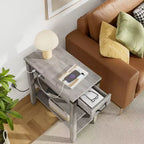 Table de chevet COZONY avec station de charge, rangement à tiroirs à 3 niveaux, table d'appoint étroite pour salon, chambre à coucher, bureau