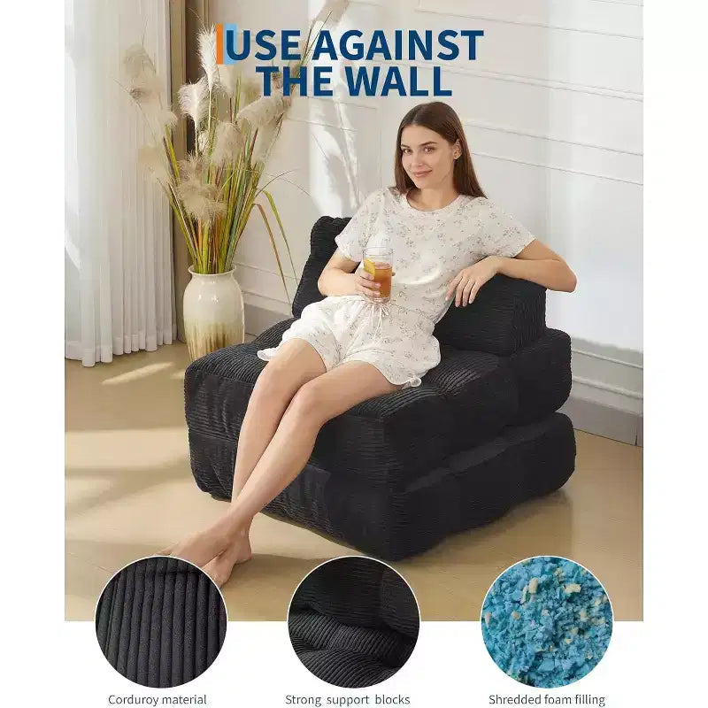Canapé-lit pliant polyvalent avec oreiller intégré | Fauteuil convertible pour salon, chambre d'étudiant | Lavable en machine et portable