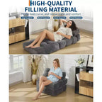 Canapé-lit pliant polyvalent avec oreiller intégré | Fauteuil convertible pour salon, chambre d'étudiant | Lavable en machine et portable