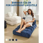 Canapé-lit pliant polyvalent avec oreiller intégré | Fauteuil convertible pour salon, chambre d'étudiant | Lavable en machine et portable