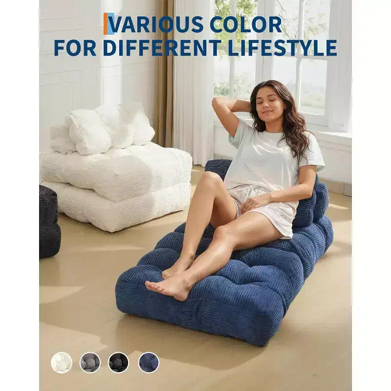 Canapé-lit pliant polyvalent avec oreiller intégré | Fauteuil convertible pour salon, chambre d'étudiant | Lavable en machine et portable