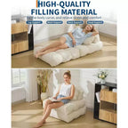 Canapé-lit pliant polyvalent avec oreiller intégré | Fauteuil convertible pour salon, chambre d'étudiant | Lavable en machine et portable