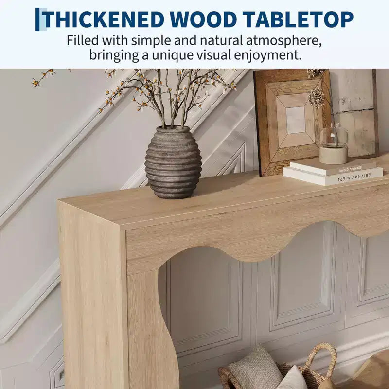 Console de ferme avec rangement, Table de canapé étroite pour couloir, salon, Table d'appoint industrielle en bois, Support de table d'entrée robuste