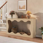Console de ferme avec rangement, Table de canapé étroite pour couloir, salon, Table d'appoint industrielle en bois, Support de table d'entrée robuste