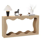 Console de ferme avec rangement, Table de canapé étroite pour couloir, salon, Table d'appoint industrielle en bois, Support de table d'entrée robuste