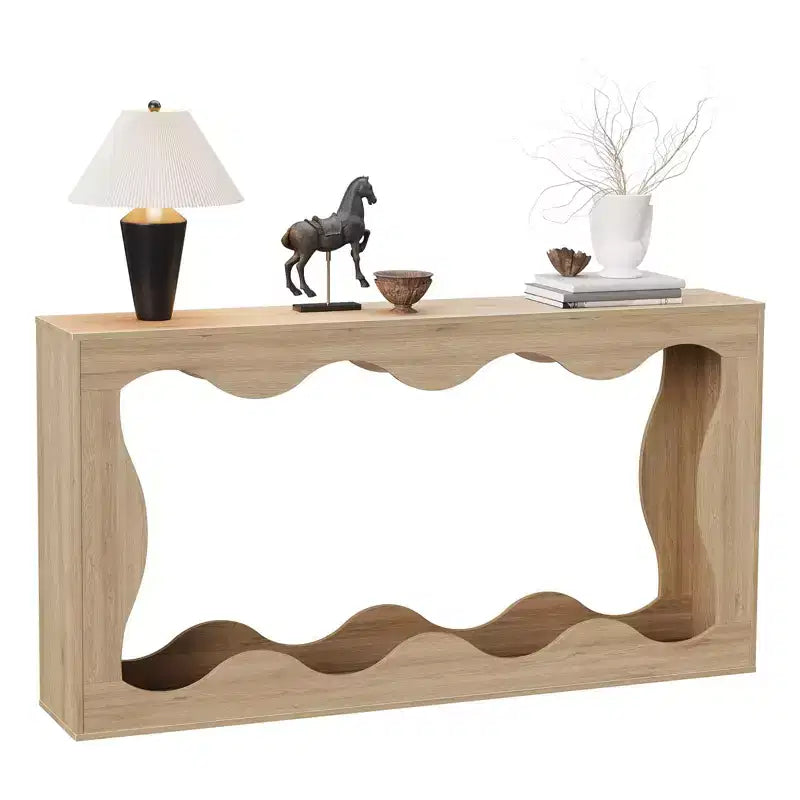Console de ferme avec rangement, Table de canapé étroite pour couloir, salon, Table d'appoint industrielle en bois, Support de table d'entrée robuste