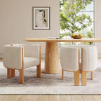 Okak Chaises de salle à manger modernes et élégantes pour cuisine, lot de 2 chaises de salle à manger rembourrées en tissu bouclé.