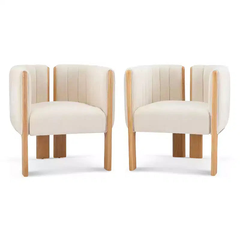 Okak Chaises de salle à manger modernes et élégantes pour cuisine, lot de 2 chaises de salle à manger rembourrées en tissu bouclé.